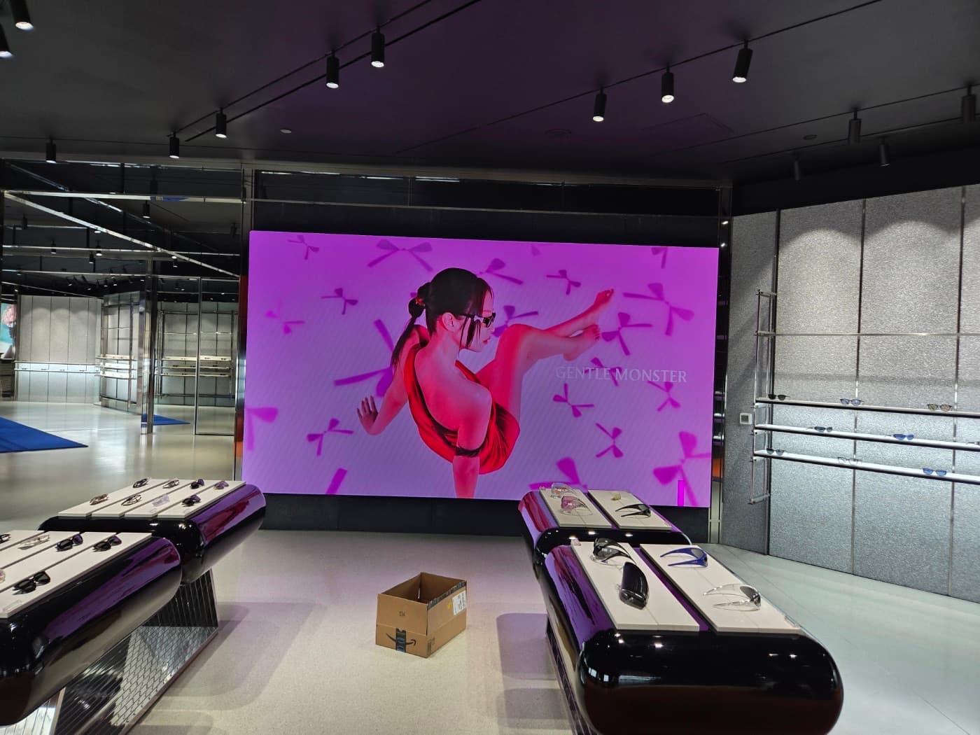 Fine-pitch LED wall running brand content inside a retail flagship store